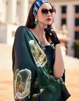 green floral printed saree 4