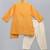 Marigold orange cotton silk Men Kurta Set