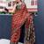 maroon floral printed satin saree