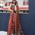 maroon floral printed satin saree