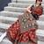 maroon floral printed satin saree