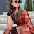 maroon floral printed satin saree