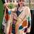 cream floral printed saree