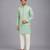 Mint green woven cotton silk Men Kurta Set
