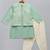 Mint green woven cotton silk Men Kurta Set