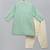 Mint green woven cotton silk Men Kurta Set