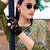 green ethnic motifs printed satin saree
