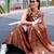 brown ethnic motifs printed saree