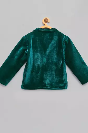 Green embroidered velvet Men's blazer