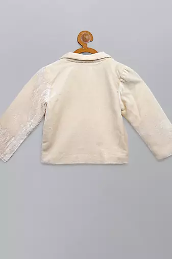White embroidered velvet Men's blazer