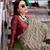 olive floral printed saree