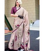 off_white floral printed saree