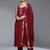 women ethnic motifs regular silk crepe kurta with trousers & with dupatta
