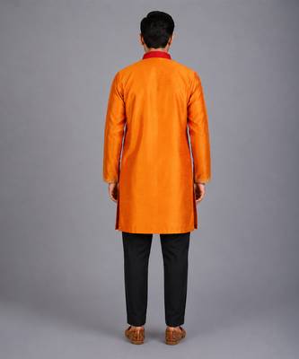 multicolor cotton silk men kurta set 2