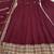 Maroon embroidered anarkali kurta set with pant and dupatta for women