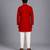 Red printed velvet Men Bandhgala and Pant