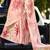 peach floral satin saree