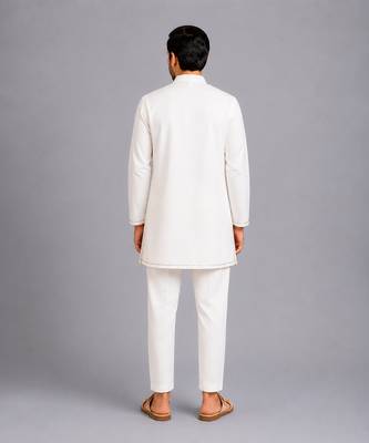 multicolor gota patti embroidered cotton silk men kurta set 10