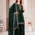 Green  fandy silk embroidery party wear sharara  suit set