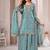 Grey fandy silk embroidery party wear sharara  suit set