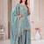 Grey fandy silk embroidery party wear sharara  suit set