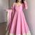 Baby pink embroidered anarkali kurta set with pant and dupatta for women