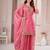 Pink  fandy silk embroidery party wear sharara  suit set