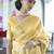 yellow yellow & green ethnic motifs zari silk blend banarasi saree