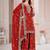 Red fandy silk embroidery party wear sharara  suit set