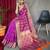purple ethnic motif silk blend patola zari saree with tassel