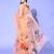 peach floral saree with embellished border