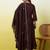 Coffee silk blend embroidered kurta set