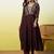 Coffee silk blend embroidered kurta set