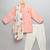 Peach printed cotton silk kurta set