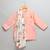 Peach printed cotton silk kurta set