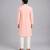 Peach printed cotton silk kurta set