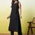 Black cotton poly  kurta set