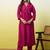 Rani-pink cotton poly printed kurta set
