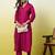 Rani-pink cotton poly printed kurta set