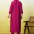 Rani-pink cotton poly printed kurta set