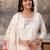 White silk blend embroidered kurta set
