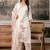 White silk blend embroidered kurta set