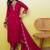 Pink silk blend embroidered kurta set