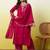 Pink silk blend embroidered kurta set
