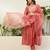 Peach chanderi embroidered kurta set