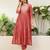 Peach chanderi embroidered kurta set