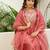 Peach chanderi embroidered kurta set