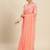 peach peach-coloured floral zari pure chiffon saree