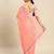 peach peach-coloured floral zari pure chiffon saree