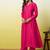 Pink cotton poly plain kurta set